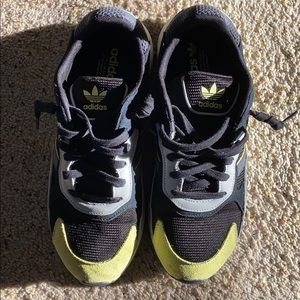 Adidas shoes black & lime green